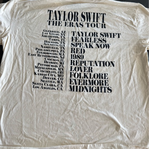 Taylor Swift The Eras Tour Beige T-Shirt Unworn Like New - Picture 4 of 4
